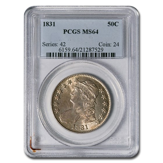 1831 Capped Bust Half Dollar MS-64 PCGS 1831 Capped Bust Half Dollar MS-64 PCGS